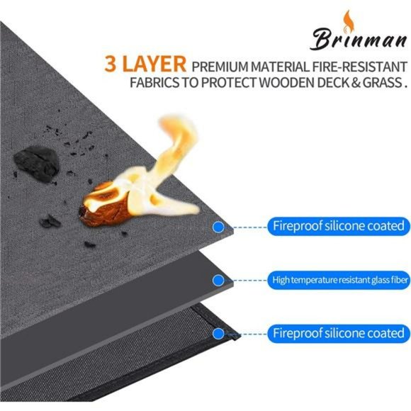 Large Under Grill Mat, Durable 40"x 65" Fireproof Grill Mats for Outdoor G - Picture 2 of 6